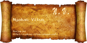 Nyakas Vitus névjegykártya